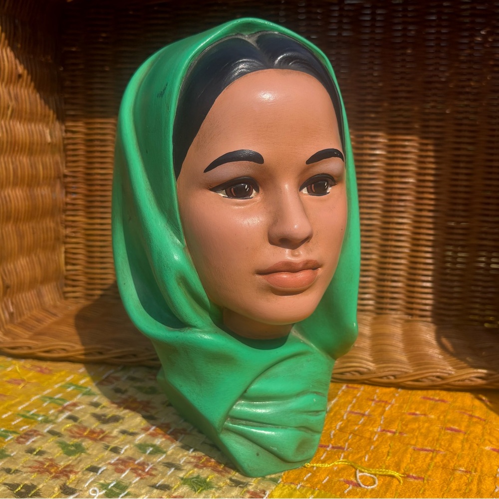 Vintage Hobbiest Holland Mold Girl with Green Scarf 1972